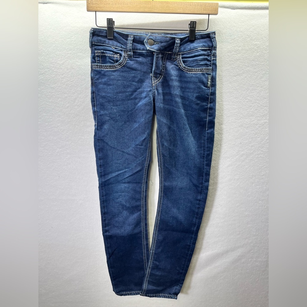 Silver Jeans Tuesday Low Skinny Jeans‎ Womens 26 Waist Blue Denim Stretch 2163